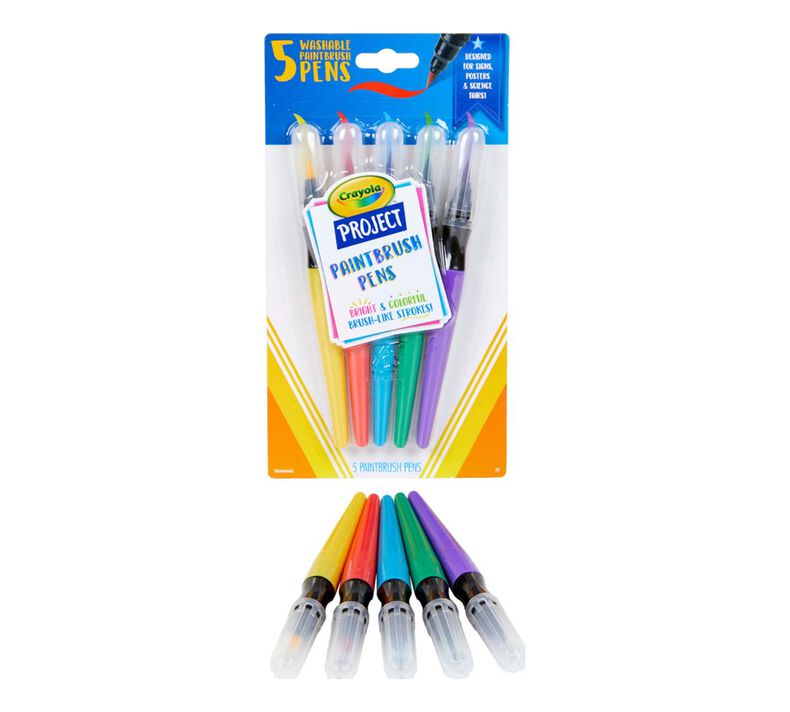 Paint Brush Pens, 5 Count